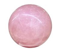 Home Office Ornaments Rose Quartz Crystal Ball Polished Raw Stone Crystal Gemstone Sphere Sculpture Figurine Feng Shui Aura Decorative,10cm
