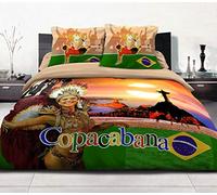 Home Passion Couette Enveloppe Coton 600gr/M², 220x240 cm, Imprimée Dessin Placé : Copacabana Sable