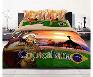 Home Passion Couette Enveloppe Coton 600gr/M², 220x240 cm, Imprimée Dessin Placé : Copacabana Sable