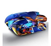 Home Passion Couette Enveloppe Coton 600gr/M², 220x240 cm, Imprimée Dessin Placé : Ibiza Bleu