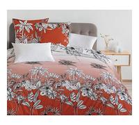 Home Passion | Housse de Couette - 3 Pièces | 100% Coton - 57 Fils | 2 Personnes - 220x240 cm |Tropic Rouge