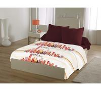 Home Passion | Parure de Draps - 4 Pièces | Microfibre | 2 Personnes - 220x290 cm | City Life - Multicolore