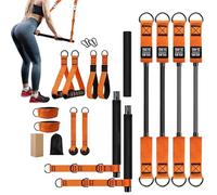 Home Pilates Bar Kit - Multifunctional Fitness Equipment | Muscle Training Equipment for Squats, Resistance Band Workout Gear for Home Gym, Beginners, Athletes, Shoulder, Neck, Core & Waist Training
