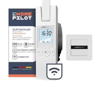 Home Pilot Kit de volet roulant : enrouleur de ceinture intelligent RolloTron Premium + bouton mural intelligent pour télécommande de enrouleur de ceinture électrique