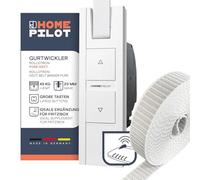 Home Pilot Kit de volet roulant : enrouleur de sangle électrique RolloTron Pure DECT + sangle de 23 mm de large, 6 m de long