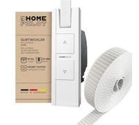 Home Pilot Kit de volet roulant : enrouleur de sangle électrique RolloTron pure + sangle de rechange (23 mm de large, 6 m de long ; couleur : gris)