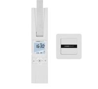 Home Pilot Kit de volet roulant : RolloTron Premium Smart Power, enrouleur de sangle + bouton mural intelligent pour télécommande de l'enrouleur de sangle électrique