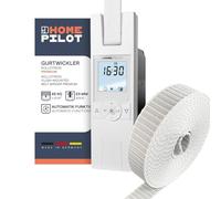 Home Pilot Kit pour volet roulant : enrouleur de sangle électrique de qualité supérieure + sangle de rechange (23 mm de large, 6 m de long ; couleur : gris)