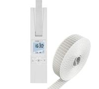 Home Pilot Kit pour volet roulant : enrouleur de sangle électrique RolloTron Premium Power + sangle de rechange (23 mm de large, 12 m de long, couleur : gris)