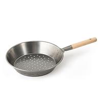 Home Poêle châtaigne en fer 30 cm, manche en bois, 4634830