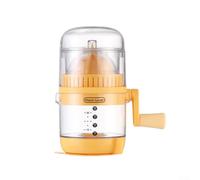 Home Presse-agrumes manuel pour fruits avec base d'ancrage en silicone et échelle de mesure en tasses et millilitres pour une précision culinaire (jaune)