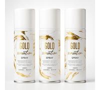 HOME PRO - Gold Sensation Spray Désodorisant Assainissant Tissus & Ambiances - 3×150 ml - Élimine les odeurs, longue durée, parfum ambre caramel musc - Made in Italy