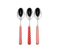 HOME Provence Lot de 6 cuillères en Acier Inoxydable, décoration Rouge