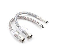 Home Range Lot de 2 paires de tuyaux M8 x 1/2" - Raccord de tuyau flexible en acier inoxydable (300 mm) | Tuyau de cuisine/lavabo Isolateur Valve WRAS | Tuyau tressé pour salle de bain | Antirouille