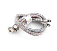 Home Range Lot de 2 tuyaux M8 x 1/2" - 500 mm - 4 longueurs - Connecteur flexible en acier inoxydable - Isolateur de robinet de cuisine/lavabo - Approuvé WRAS - Tuyau tressé pour salle de bain -