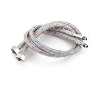 Home Range Lot de 2 tuyaux M8 x 1/2" - 600 mm - 4 longueurs - Connecteur flexible en acier inoxydable - Isolateur de robinet de cuisine/lavabo - Approuvé WRAS - Tuyau tressé pour salle de bain -