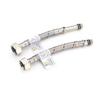 Home Range Paire de connecteurs flexibles M10 x 1/2 en acier inoxydable tressé pour robinet mitigeur monobloc de cuisine et lavabo, approuvé WRAS, résistant à la rouille et à la corrosion, raccord BSP