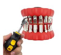 Home Repair Screwdriver Set - Funny with 28-Hole Denture Storage Box | Home Repair Screwdriver with Bits for Hobbyists Father Professionals Furniture Assembly