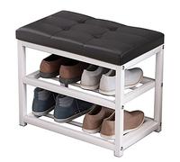 Home Rest Shoe Changing Rack multifonction Soft Bag Shoe Stool Simple Multi-Layer Shoe Storage Cabinet, 503045 cm Noir 50 x 30 x 45 cm