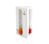 Home 8003512697647 Sablier 1-3-5 Minutes, Bois, Blanc, 5 x 5 x 9 cm