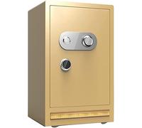 Home Safe Lock Box Fireproof Household Cash Storage Boxes of Confidential Documents Security Lockers,Golden