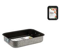 Home Salt Peper Plat à rôti, revêtement Anti-adhésif, 30 x 22 cm, Aluminium, Noir/Gris