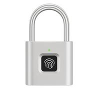 Home Secure Protect Cadenas Biométrique, Déverrouillage par Empreinte Digitale, Noir/Argent, Résistant aux Intempéries, Rechargeable USB