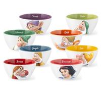 Home - Sept nains, lot de 12 bols à céréales sept nains POP, 590 cc, personnages assortis, New Bone China, lavables au lave-vaisselle, micro-ondes