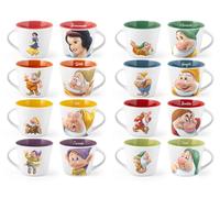 Home - Sept nains, lot de 12 tasses à thé sept nains POP, 280 cc, personnages assortis, New Bone China, lavables au lave-vaisselle, micro-ondes