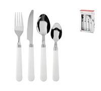 Home servizio posate 24 pezzi, inox, manico bianco