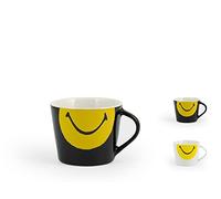 Home Smiley Lot de 6 tasses à café en porcelaine, cc100, décorées, couleurs assorties, modernes et élégantes