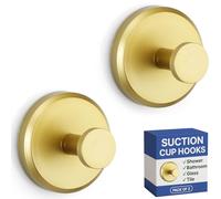 HOME SO Lot de 2 crochets à ventouse pour douche, salle de bain, cuisine, porte en verre, miroir, carrelage - loofah, serviette, manteau, peignoir de bain pour accrocher jusqu'à 6,8 kg - Imperméables