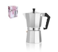 HOME SOLAZZIA Cafetière italienne en aluminium, cafetière moka induction 6/9/12 tasses (9 tasses 450 ml)