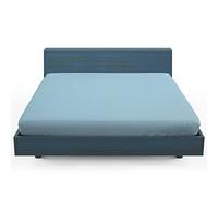 Home Still Drap-housse | Polycoton super doux et tissu micro tricoté extensible | Lavable, doux, flexible et facile à ranger | King Size 160 x 200 x 30 cm Bleu