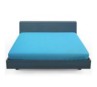 HOME STILL Drap-housse pour lit king size 160 x 200 x 30 cm, turquoise, en polycoton super doux, tissu micro tricoté extensible, respirant, infroissable, élastique poche profonde, facile à ranger