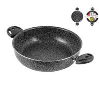 Home Stone Sauteuse Antiadhérente, 2 Poignées, Pierre, Anthracite, 24 cm