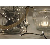 Home & Style Guirlande lumineuse LED, Longueur 50 cm Câble d'alimentation 3 x pile AA pour l'extérieur avec minuterie 6h/18h, blanc chaud 6840, blanc chaud, 96 LED