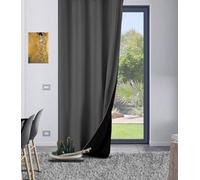 Home Style Rideau - Occultant & Thermique - Avec Crochets - 140x260 cm - Gris