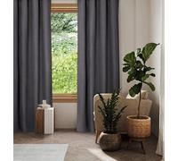 Home Style Rideau thermique - Opaque - Avec crochets - 140x250 cm - Gris