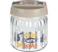Home & Styling Bocal hermétique en verre pour produits secs 1 l