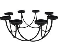 Home Styling Collection Bougeoir | Chandelier | Chandelier pour 8 bougies chauffe-plat en métal noir mat style LOFT