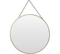 Home @ Styling Collection Miroir Doré Rond Suspendu avec Chaînette - diamètre 29cm