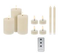 Home & Styling Lot de 9 bougies LED de différentes tailles avec télécommande