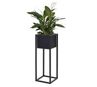 Home&styling Pot De Fleurs Sur Pied Métal Noir 60 Cm Noir