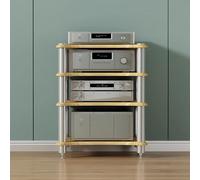 Home Support de rangement multimédia AV pour lecteur DVD/enregistreur, centre de divertissement peu encombrant avec étagères réglables pour équipement vidéo et audio