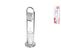 Home Support Porte Rouleau Papier Toilette et Brosse WC, Acier, Acier et Blanc