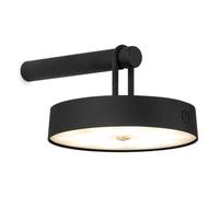 Home Sweet Home Applique murale rechargeable sans fil | ø19 x 8.75 cm | Noir | avec variateur | lumière blanche et chaude | 3000mAh | convient pour l'intérieur et l'extérieur
