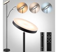 home sweet home collection Lampadaire LED réglable noir - Hauteur 170 cm - Lampadaire moderne 1500 lumens - avec lampe de lecture 800 lumens - pour salon et chambre à coucher