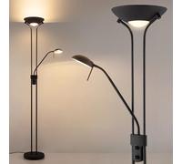 Home Sweet Home Lampadaire Lampadaire LED noir réglable - Salon avec liseuse - Ampoules R7S et G9 incluses (interchangeables) - 180cm métal haute qualité - Lumière blanc chaud moderne