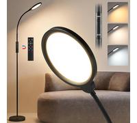 Home Sweet Home Lampadaire LED Dimmable Noir - 12W Liseuse avec Télécommande, 3 Températures, Tête Flexible 350°, 170cm pour Salon, Chambre & Bureau